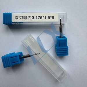 Milling cutter 3.175mm Shank x 1.5mm diameter 2-Flute x 6mmLength Ball Nose